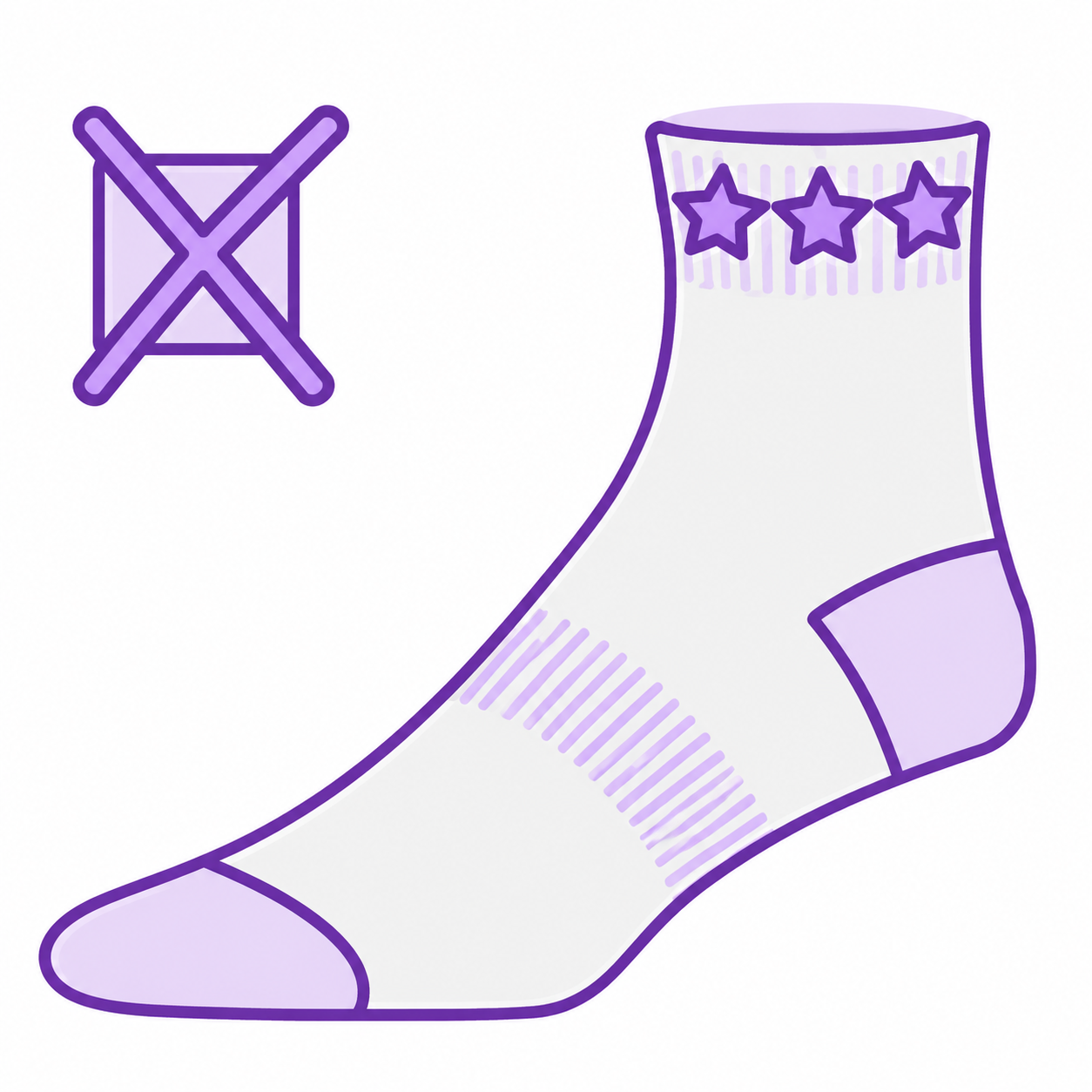Jacquard cuff area design limitation icon for custom socks