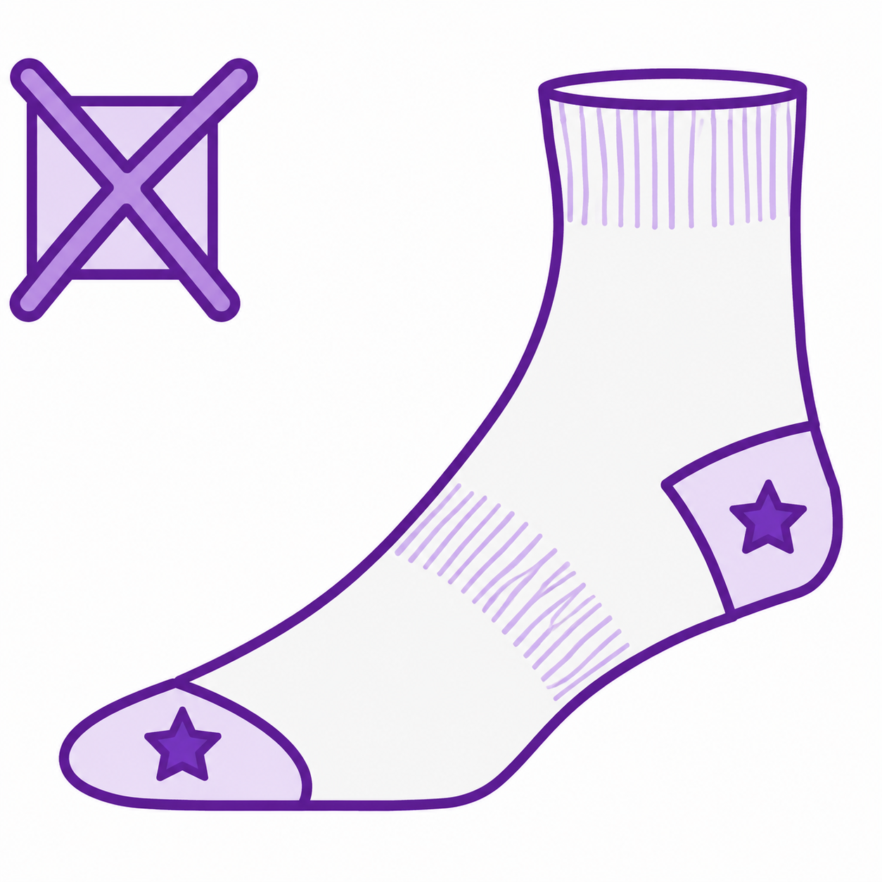 Jacquard heel and toe area design limitation icon for custom socks