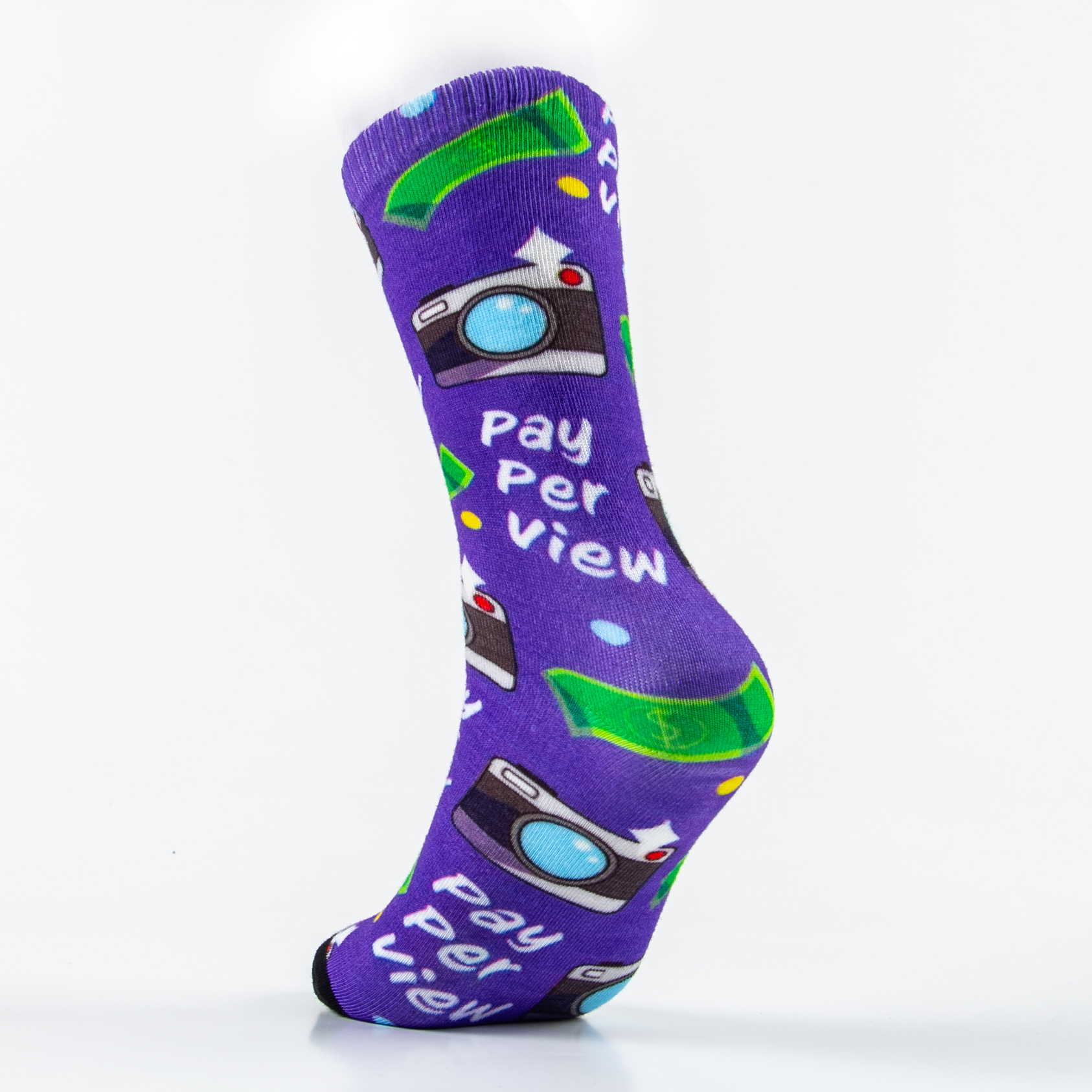 Finished digital printed sock back view